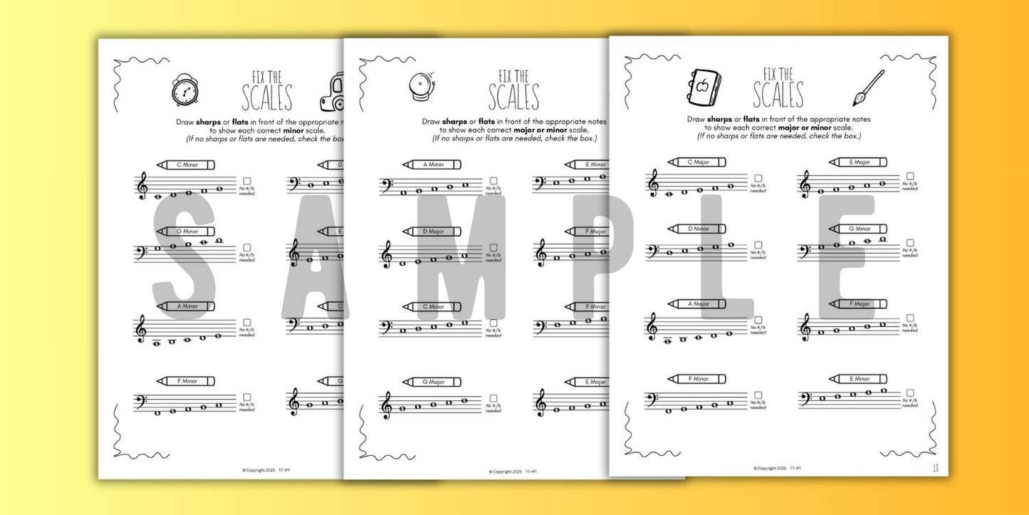 Back to School SCALES Worksheets