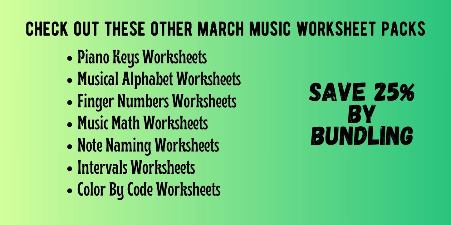 St. Patrick's Day TRIADS Music Worksheets