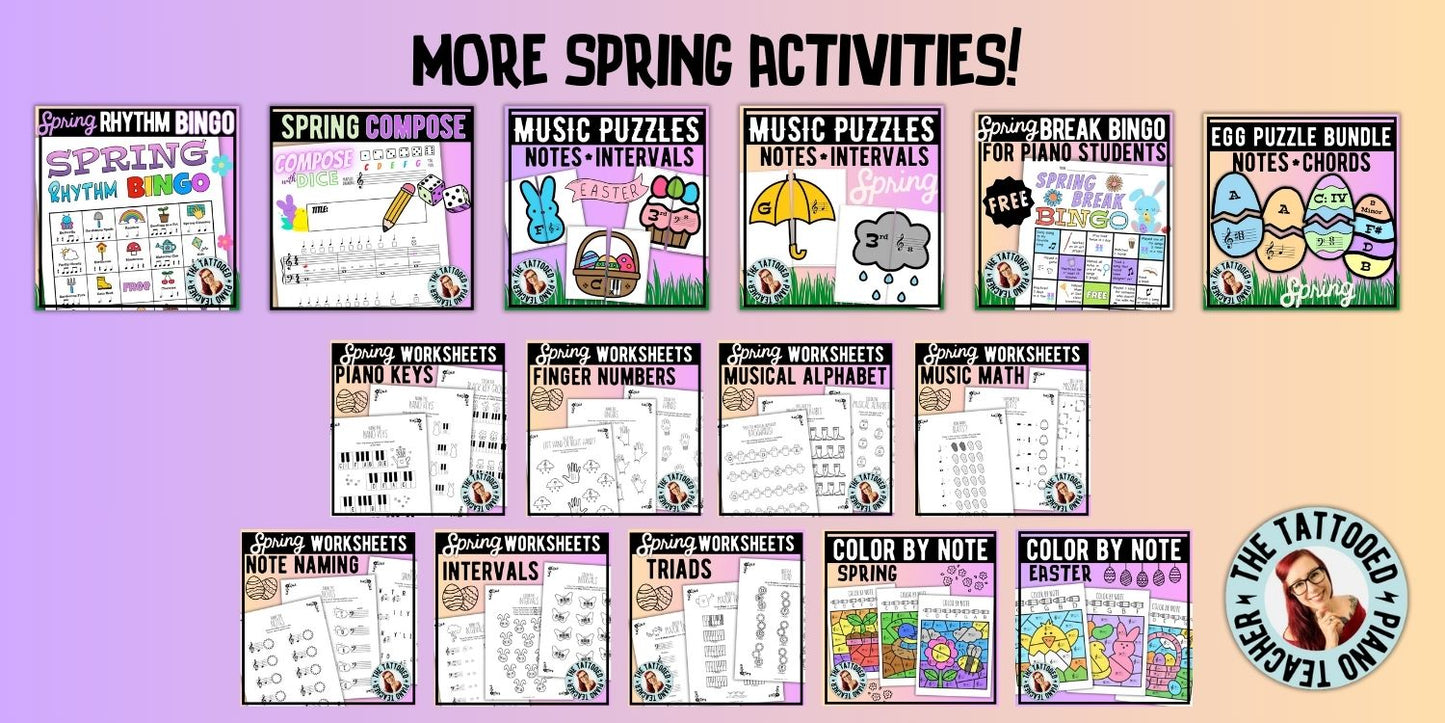 Spring Music Note Bingo