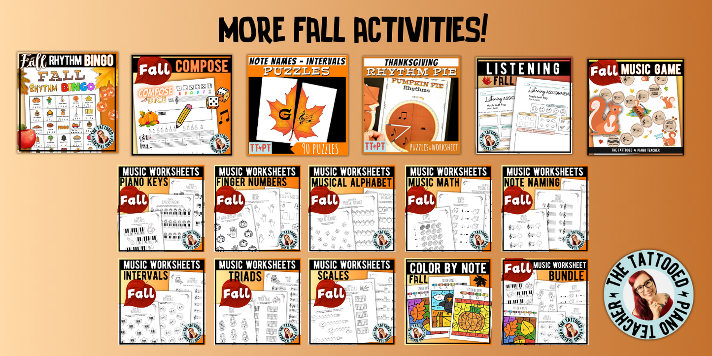 Thanksgiving Music Note Bingo