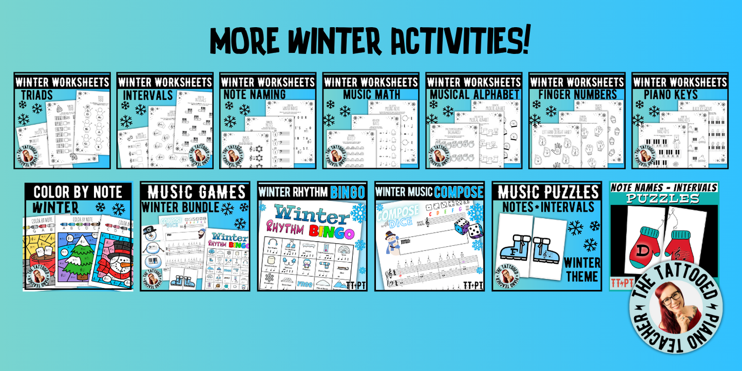 Winter Music Note Bingo