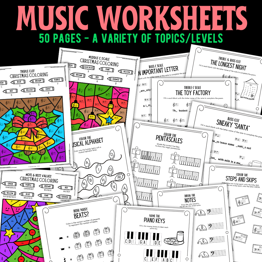 Christmas BIG Bundle: Music Games + Worksheets