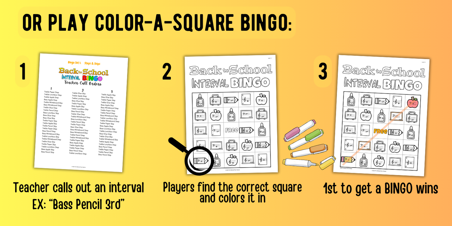 Back to School Interval Bingo