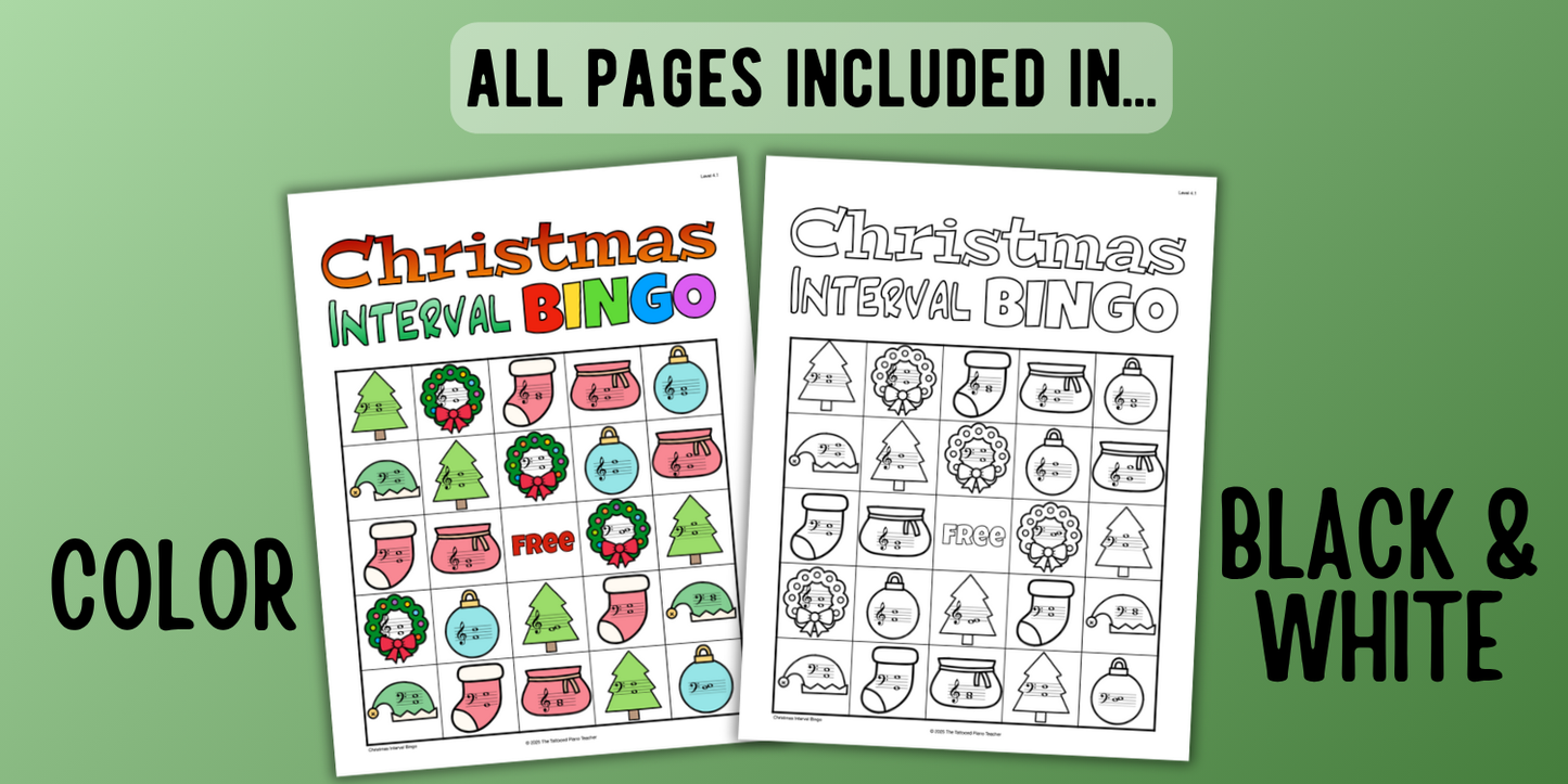 Christmas Music Interval Bingo