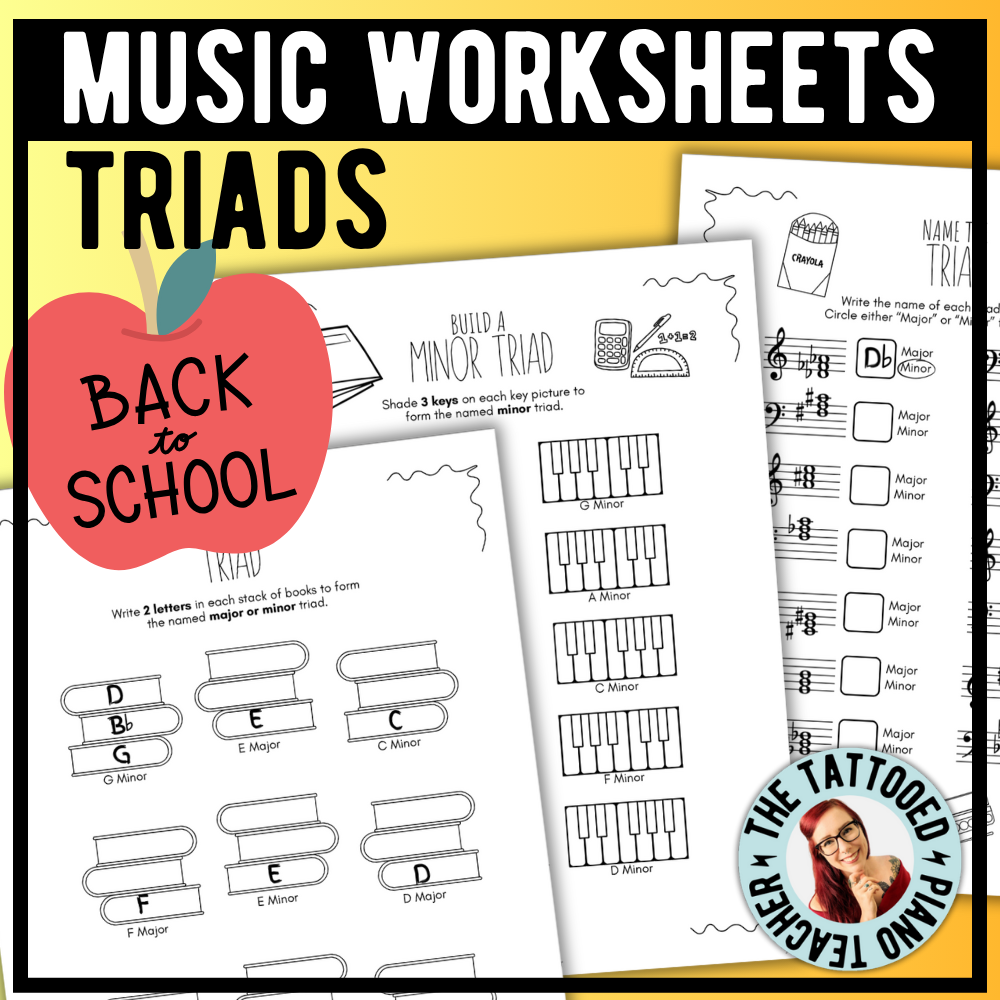 Back to School TRIADS Worksheets