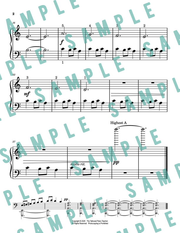 Carol of the Bells - Christmas Early Elementary Piano Solo Sheet Music