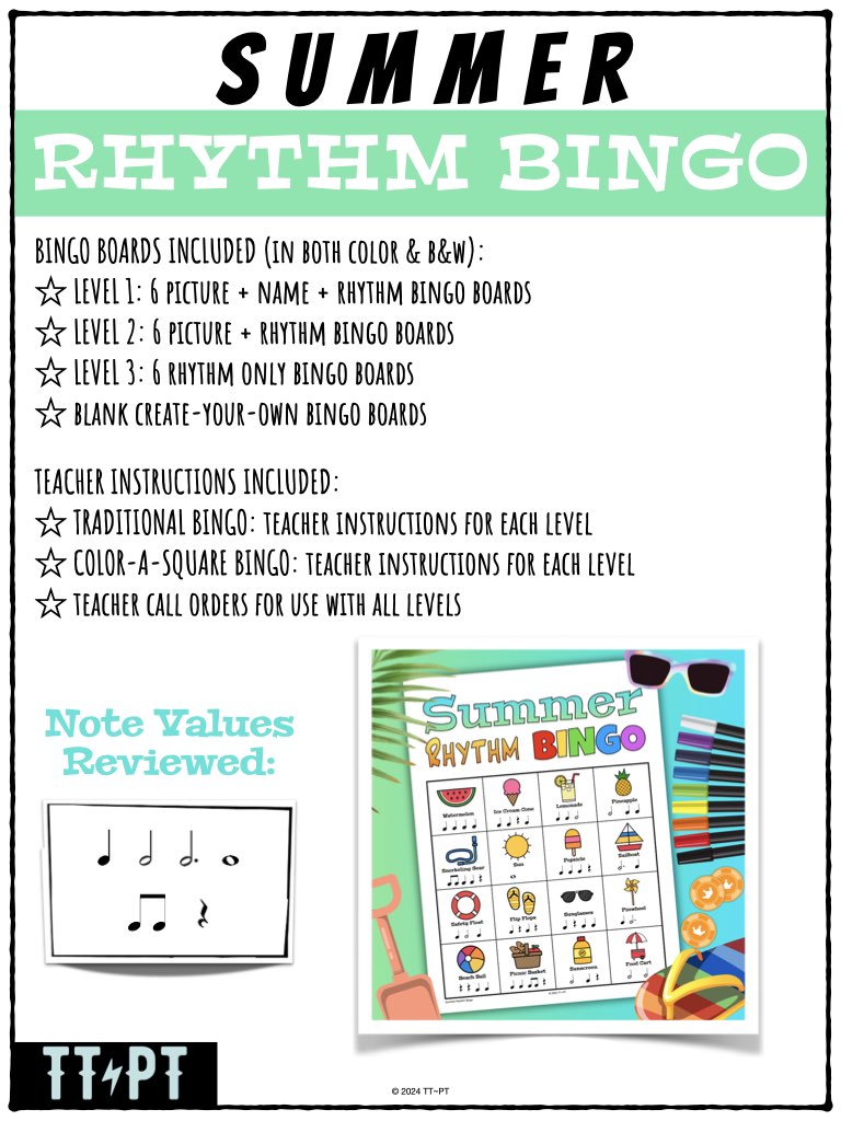 Summer Rhythm Bingo
