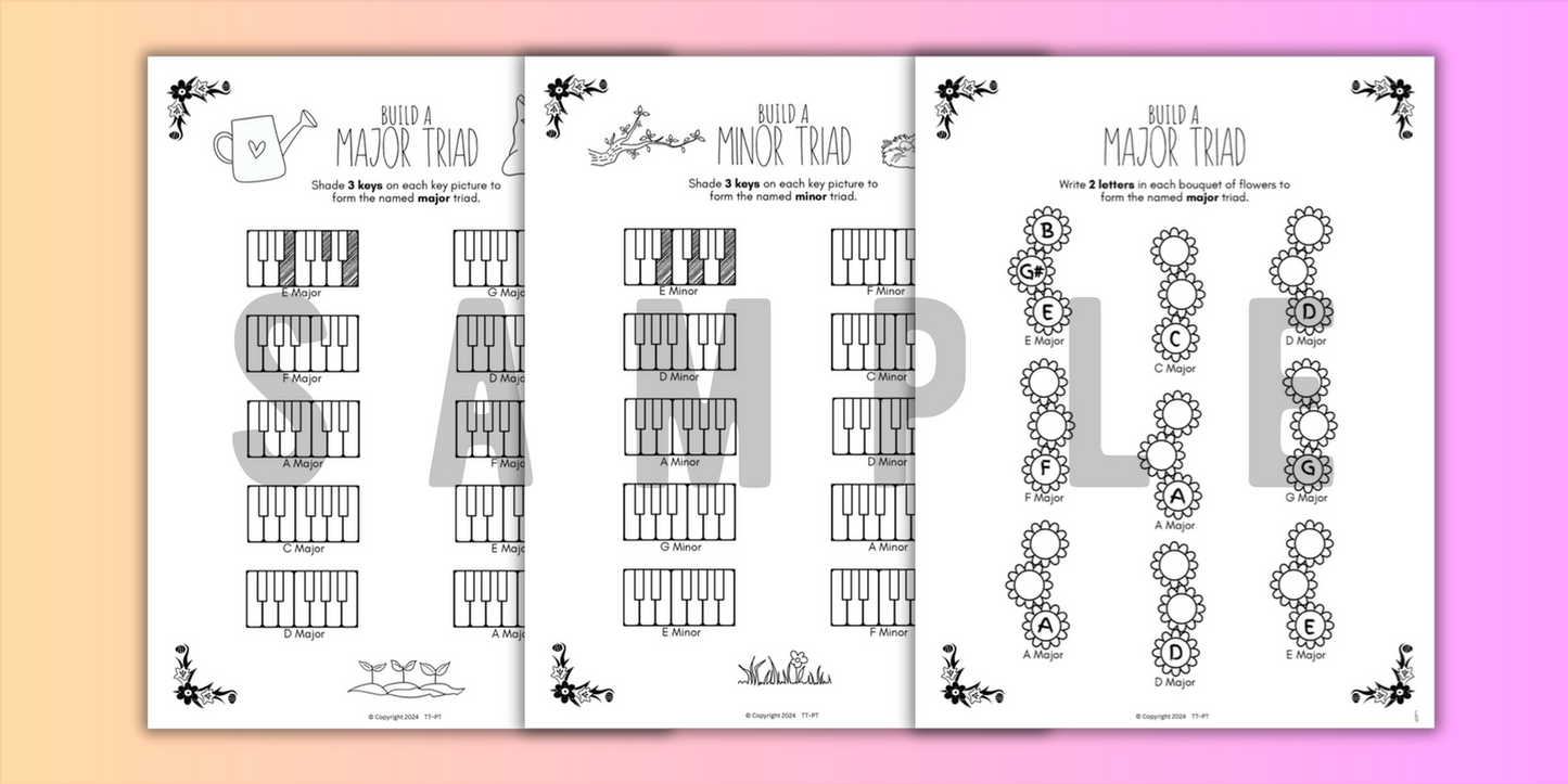 Spring TRIADS Music Worksheets