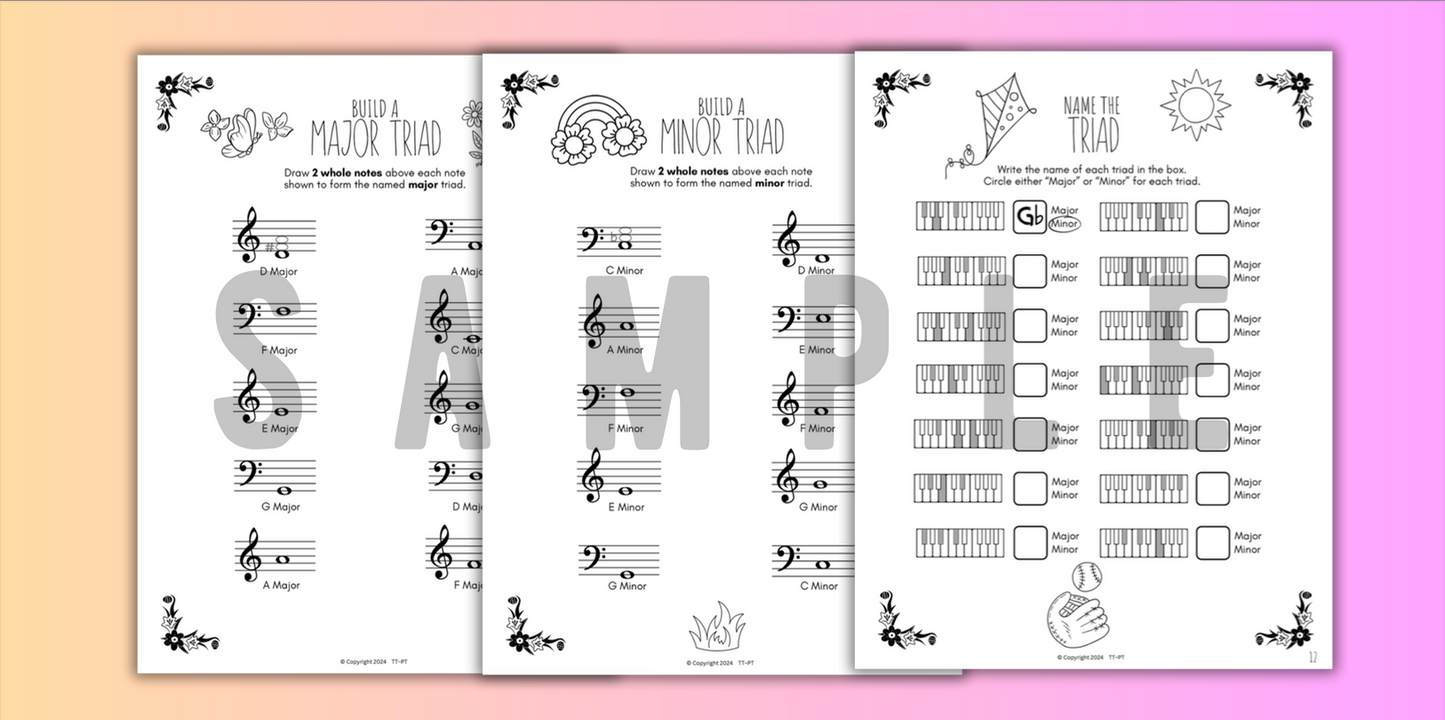 Spring TRIADS Music Worksheets
