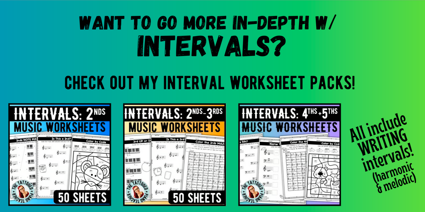 St. Patrick's Day INTERVALS Music Worksheets