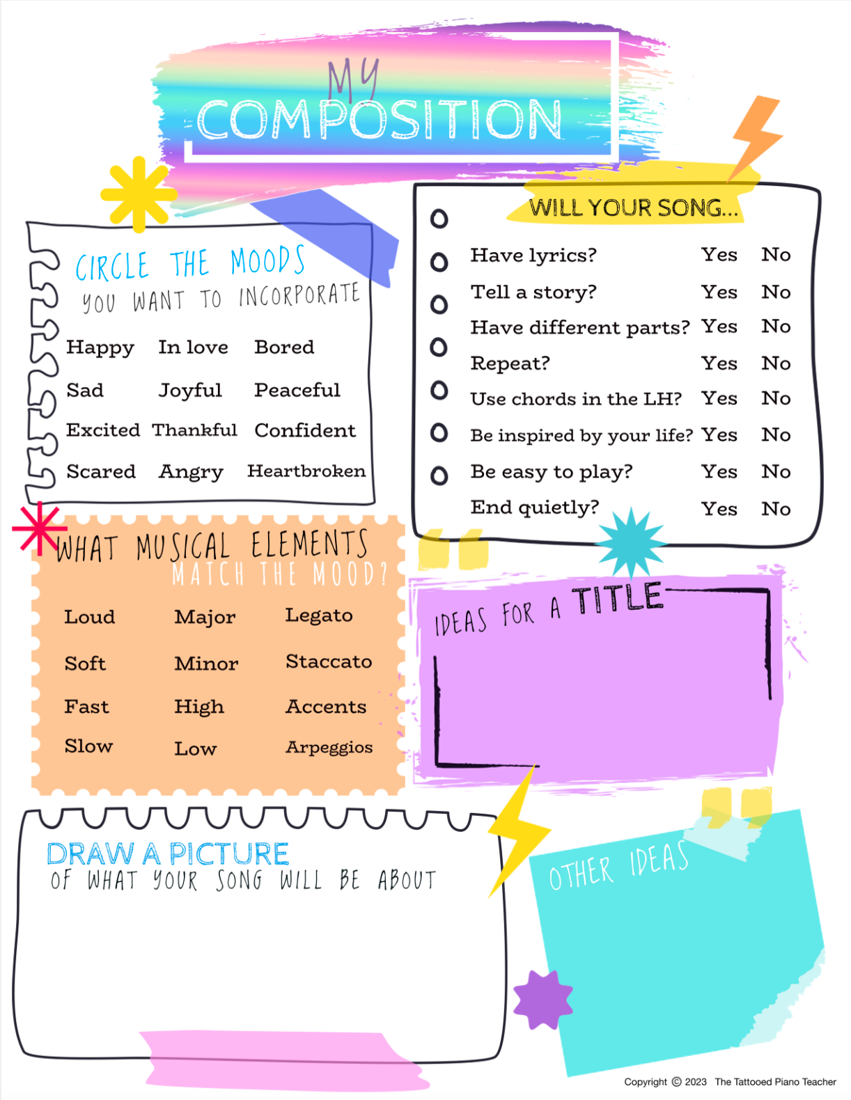 Composition Brainstorm Worksheet