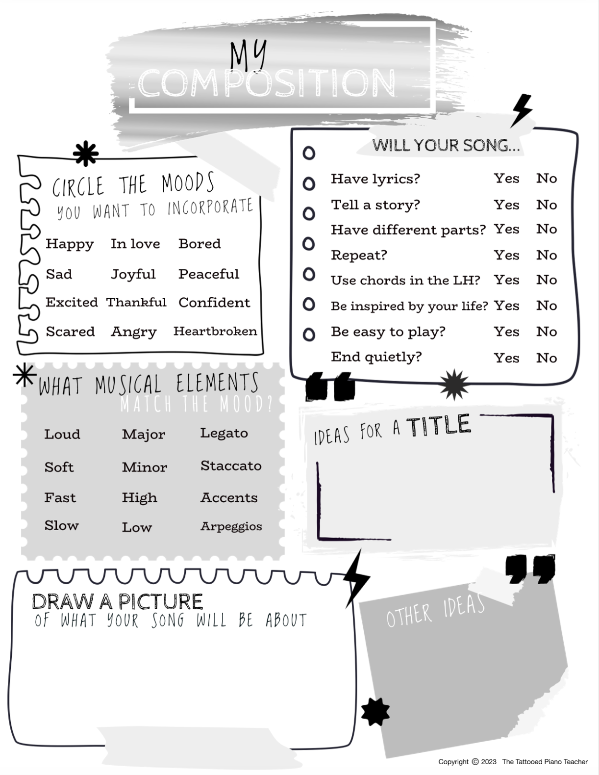 Composition Brainstorm Worksheet