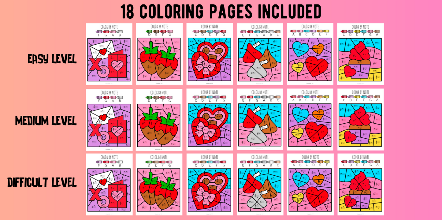 Valentine's Day Color By Note