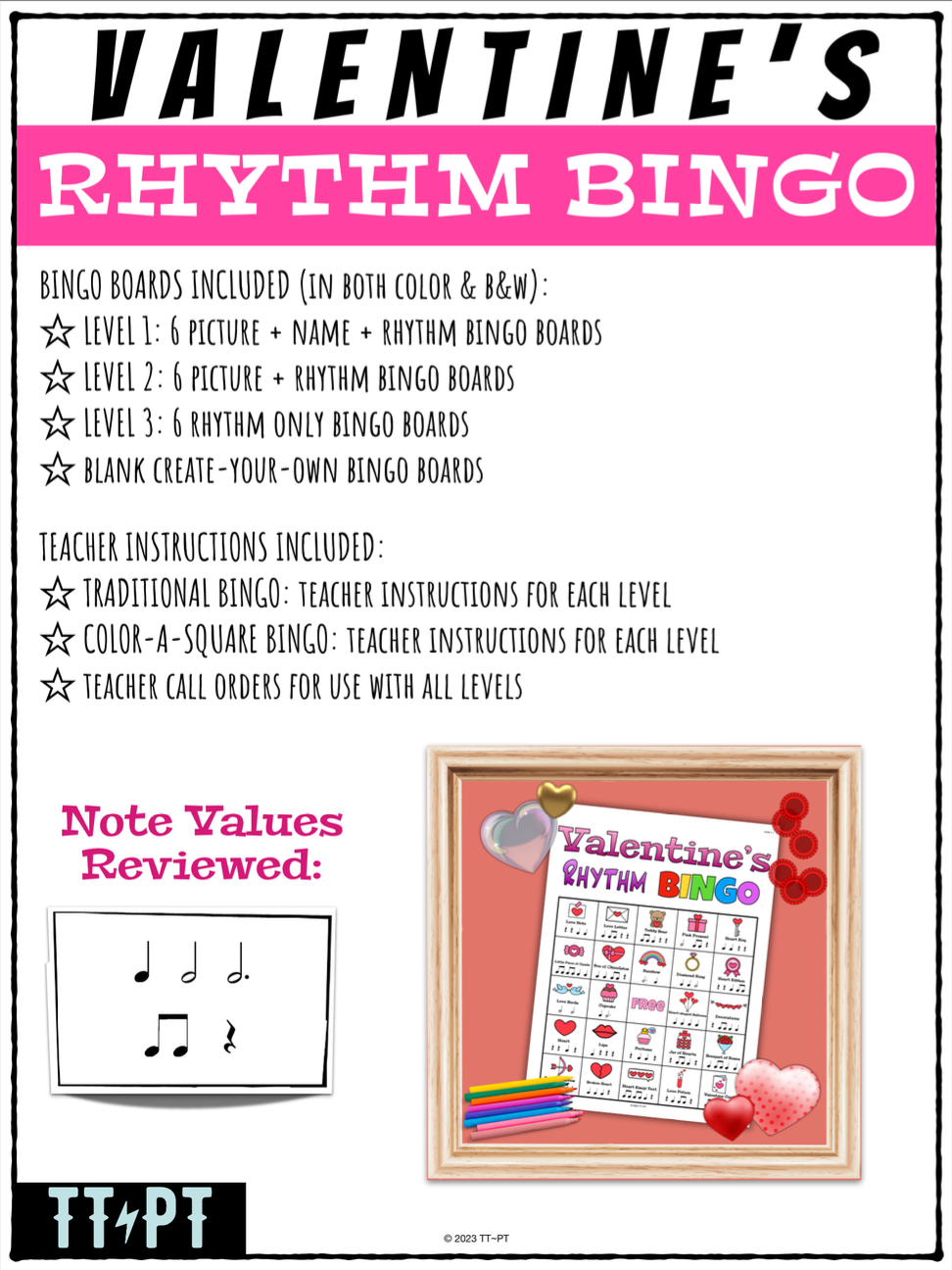 Valentine's Day Rhythm Bingo