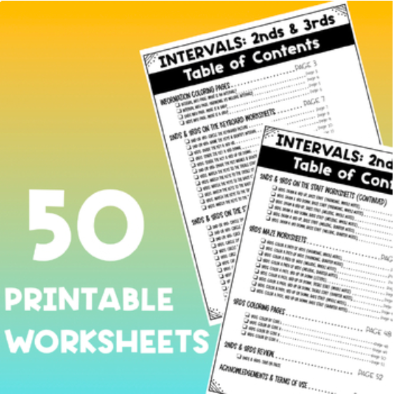 3rds Interval Worksheets