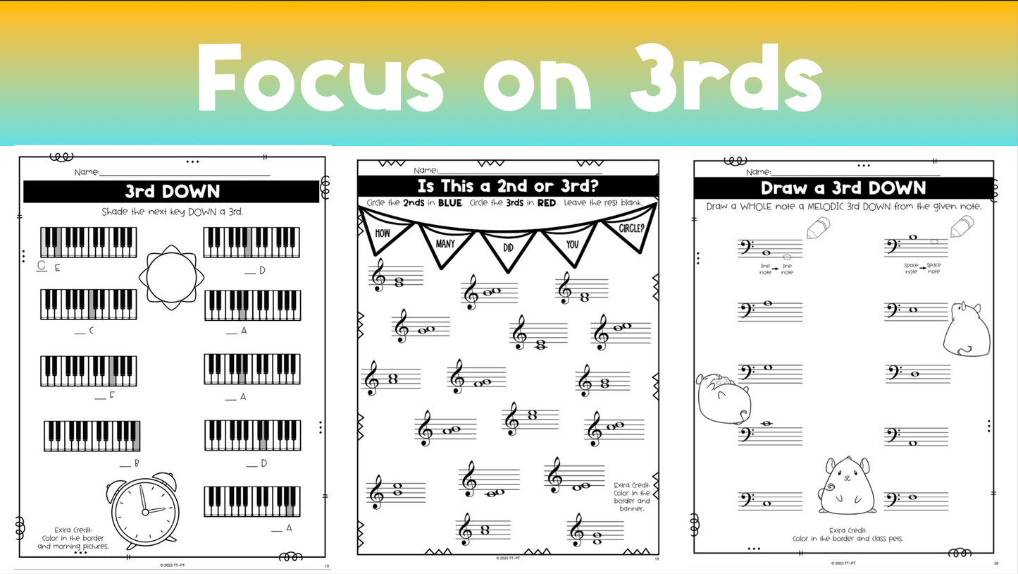 3rds Interval Worksheets