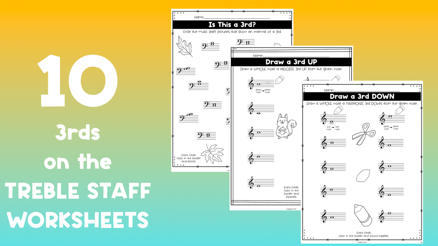3rds Interval Worksheets
