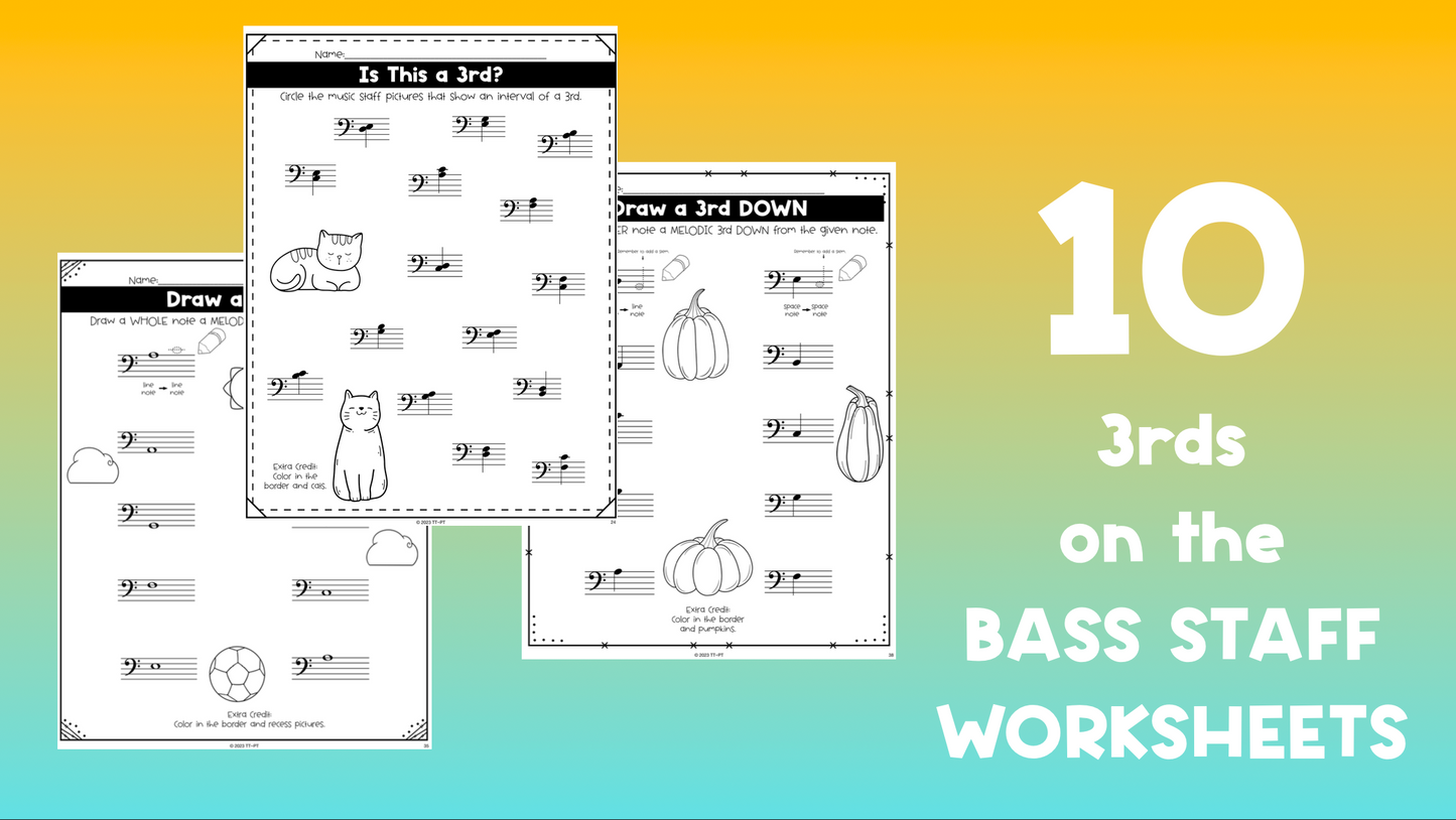 3rds Interval Worksheets