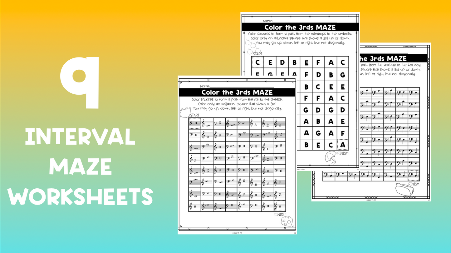 3rds Interval Worksheets