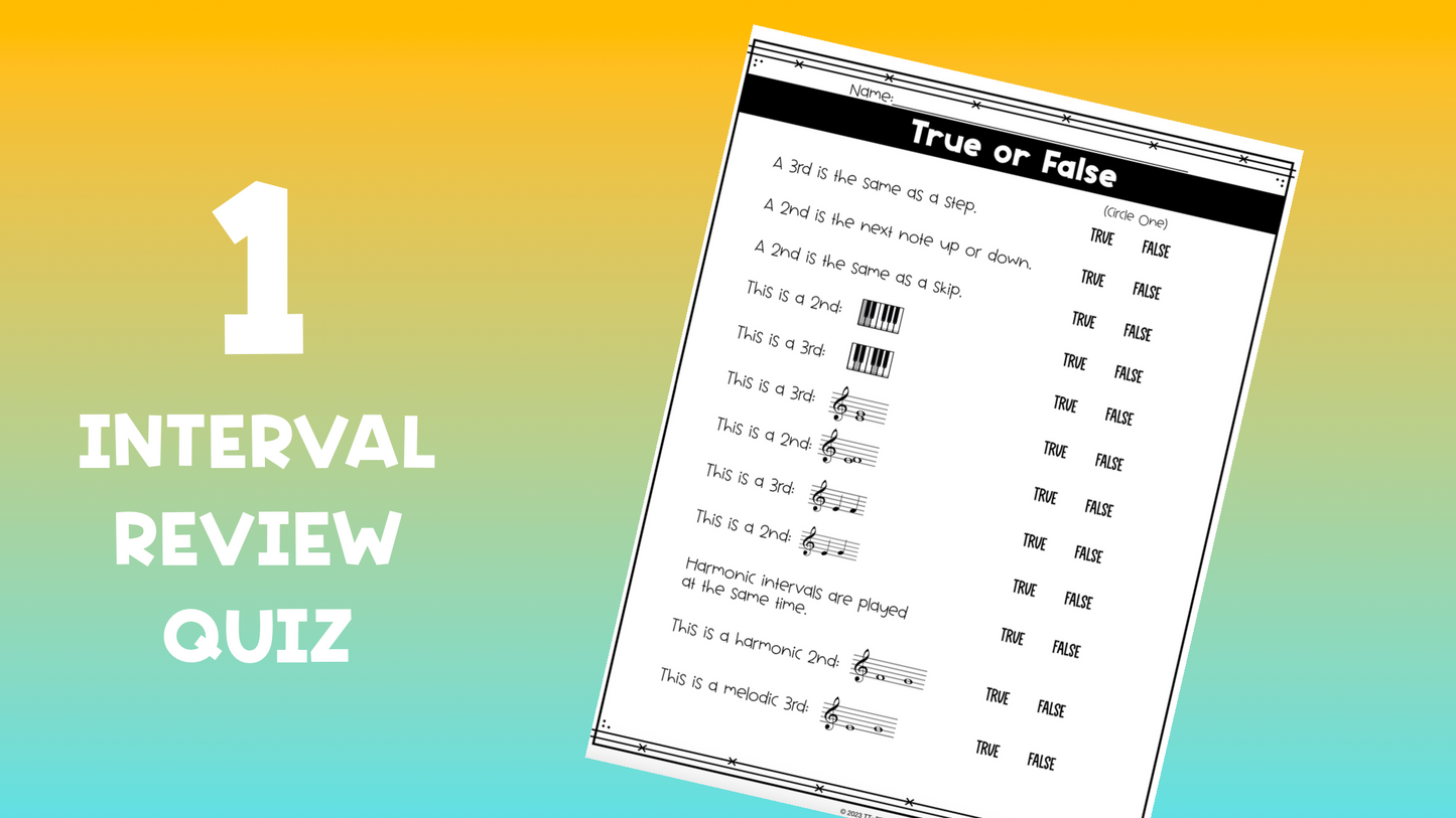 3rds Interval Worksheets