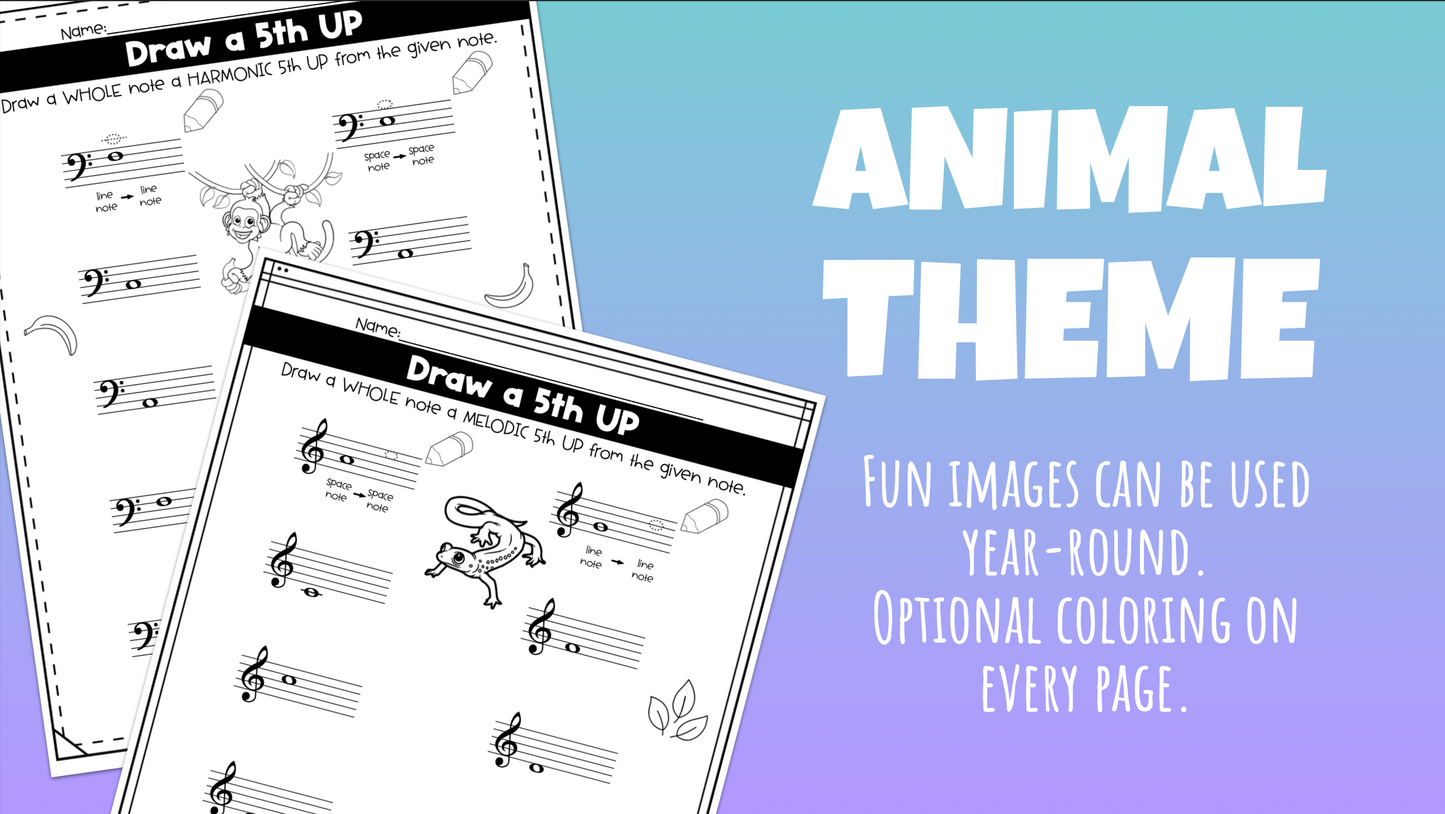 4ths & 5ths Interval Worksheets