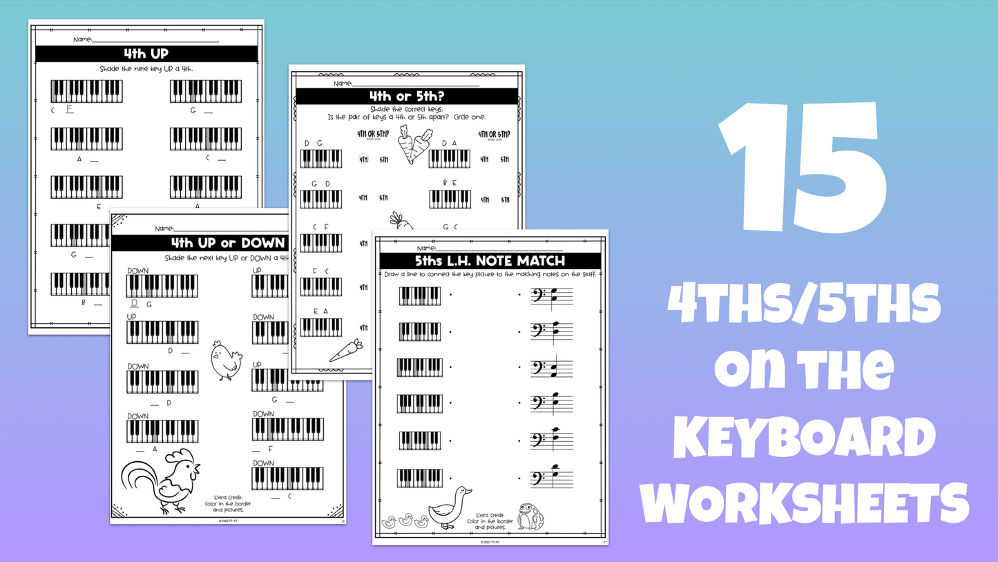 4ths & 5ths Interval Worksheets