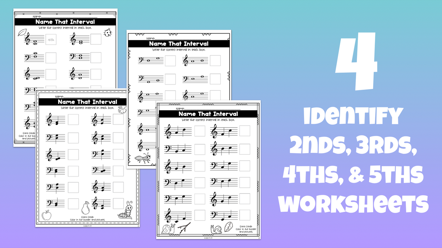 4ths & 5ths Interval Worksheets