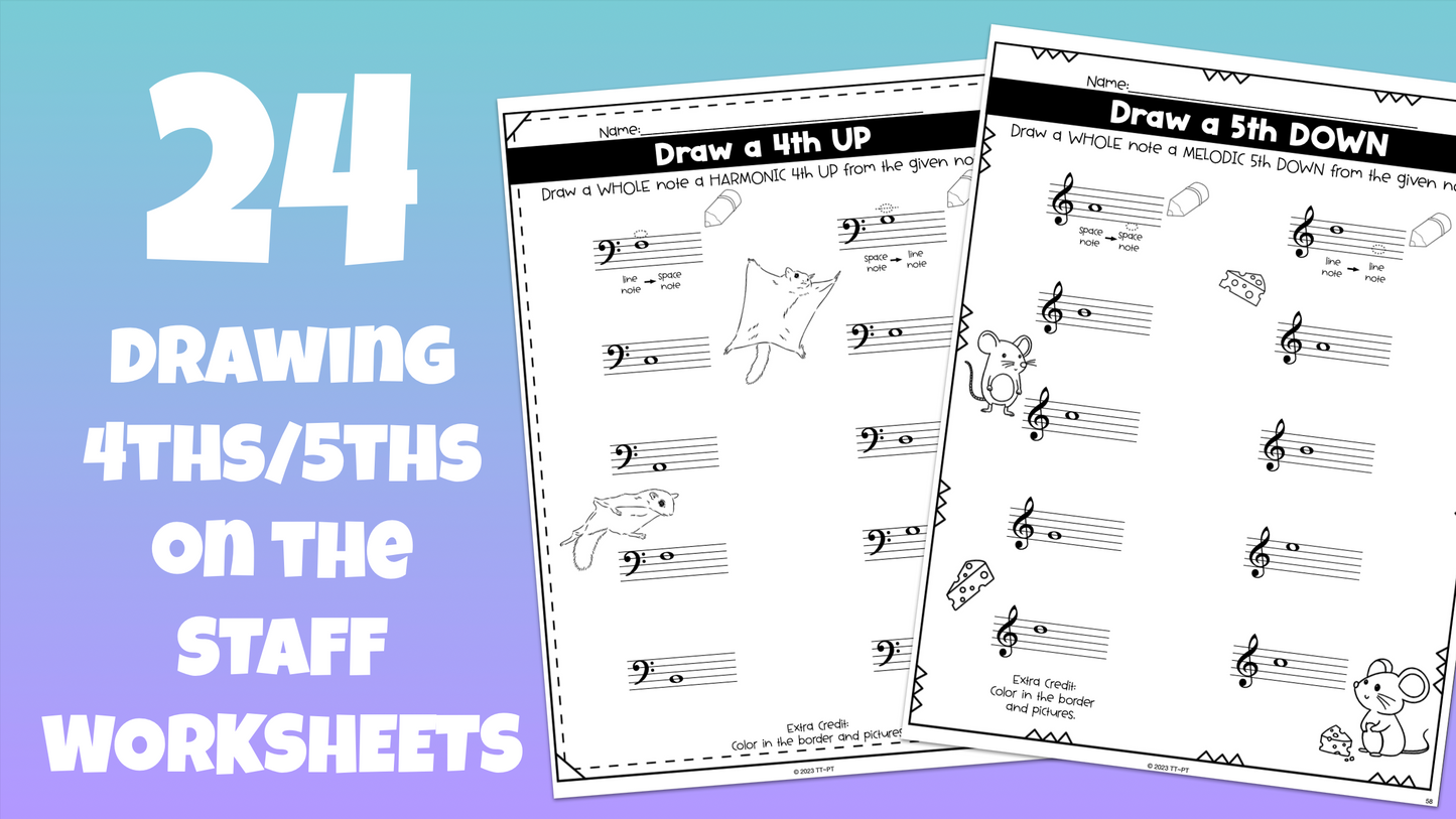 4ths & 5ths Interval Worksheets