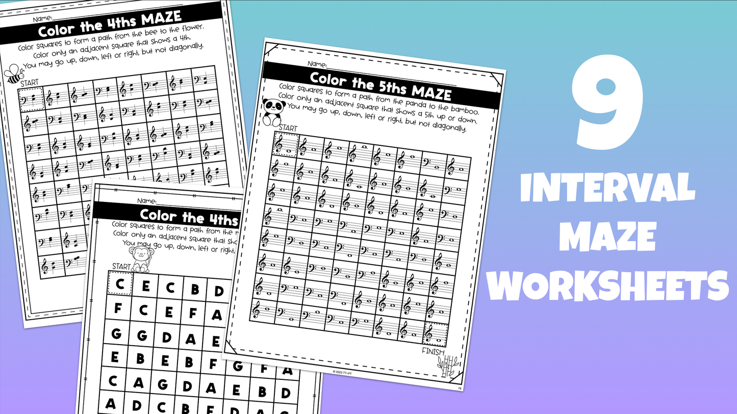 4ths & 5ths Interval Worksheets