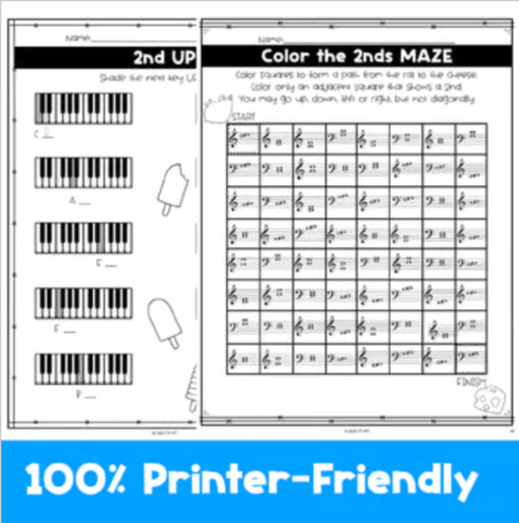 2nds Interval Worksheets