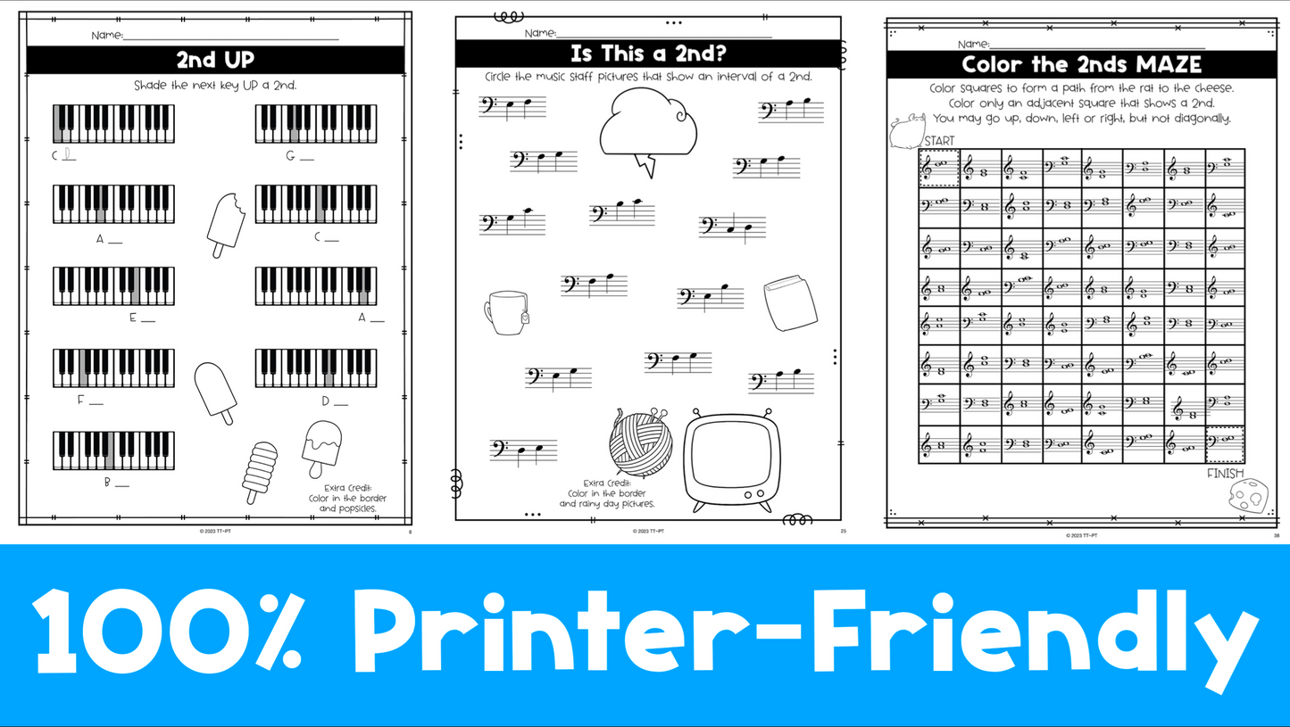 2nds Interval Worksheets