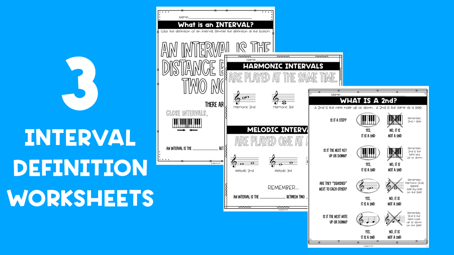 2nds Interval Worksheets