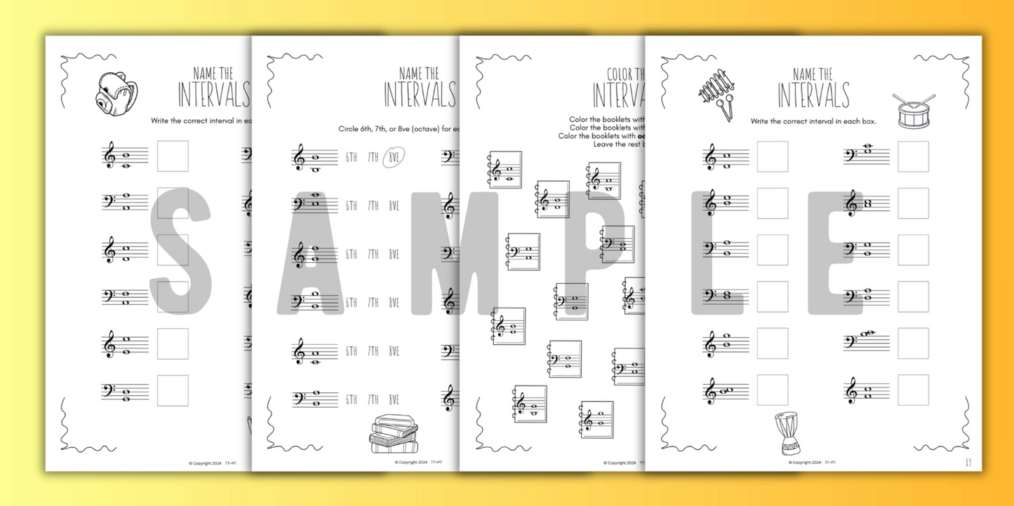 Back to School INTERVALS Music Worksheets