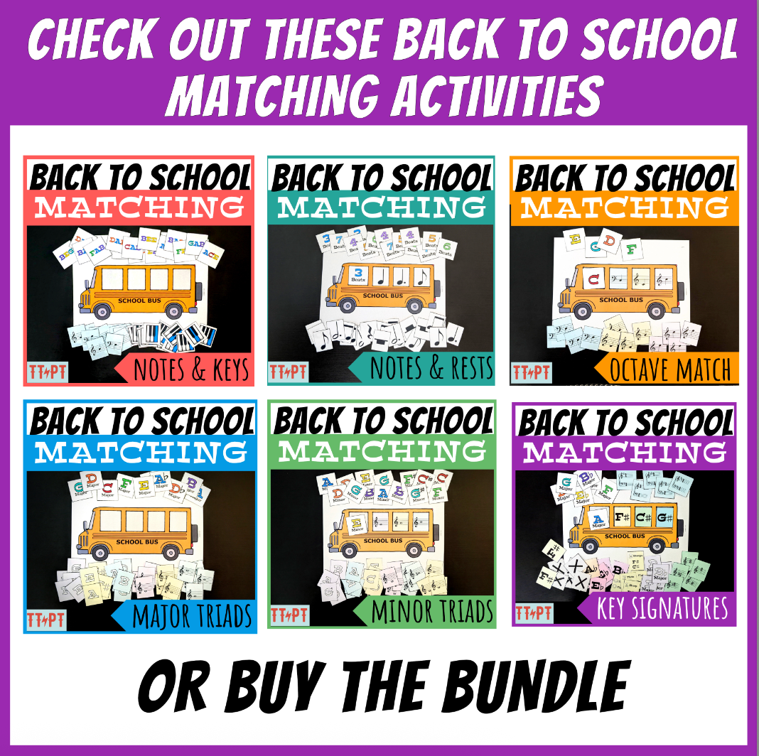 Back to School Bus Matching 6: Key Signatures