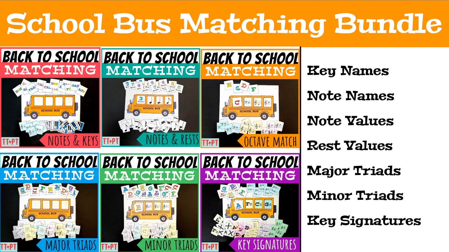 Back to School Bus Matching Bundle