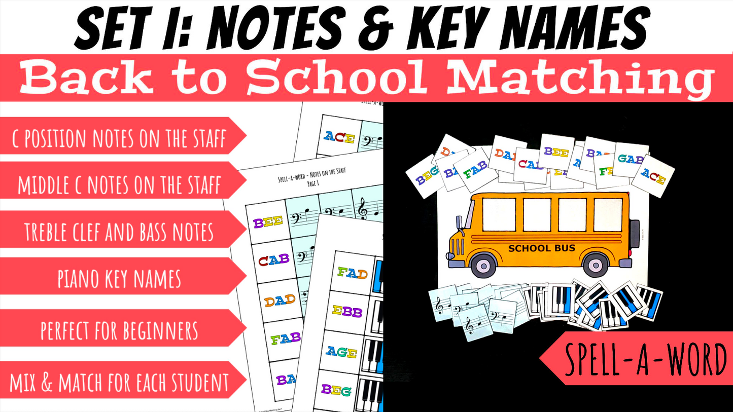 Back to School Bus Matching Bundle