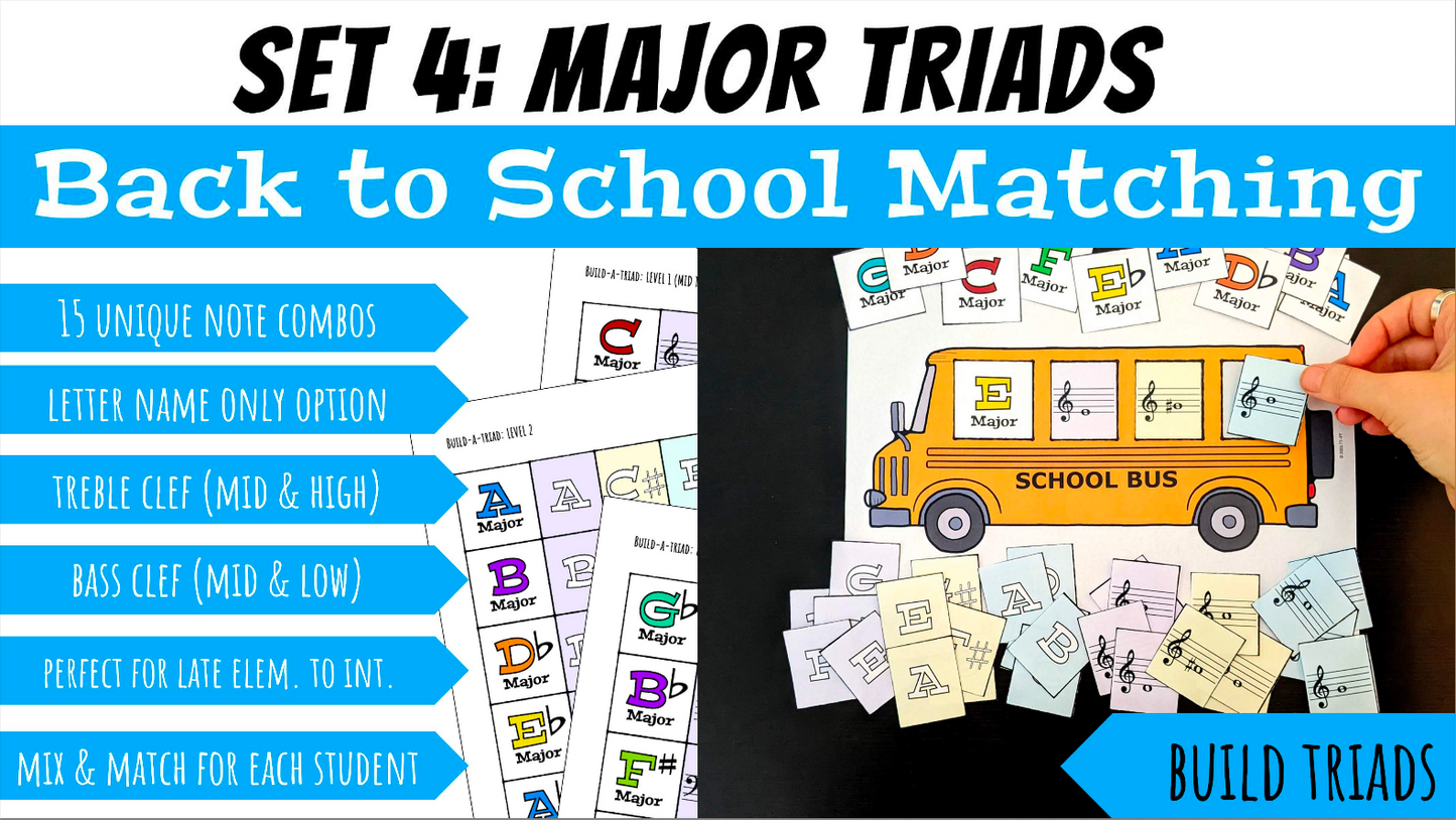 Back to School Bus Matching Bundle