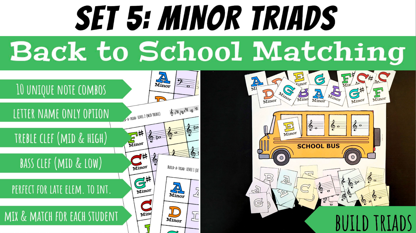 Back to School Bus Matching Bundle