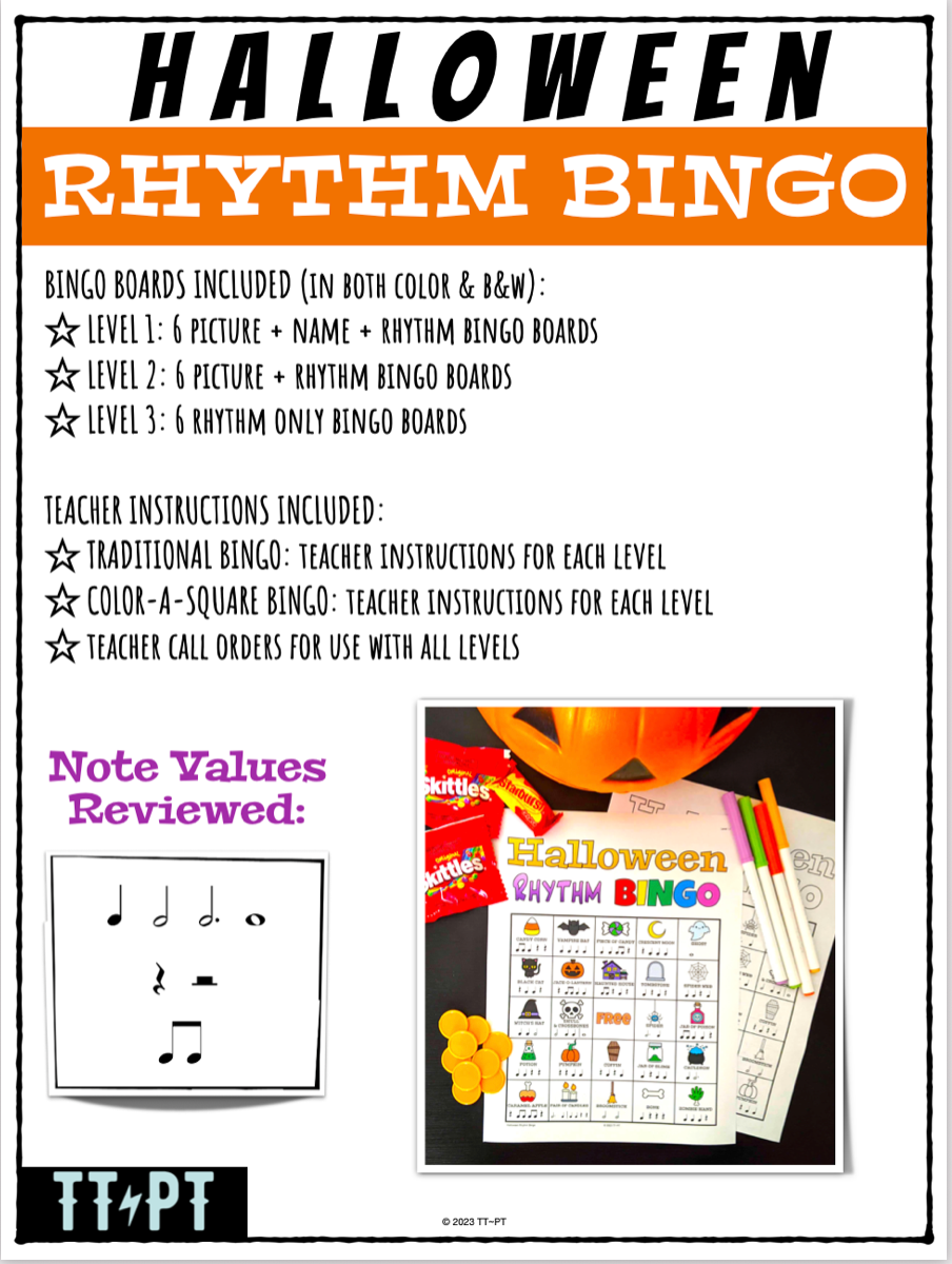 Halloween Rhythm Bingo