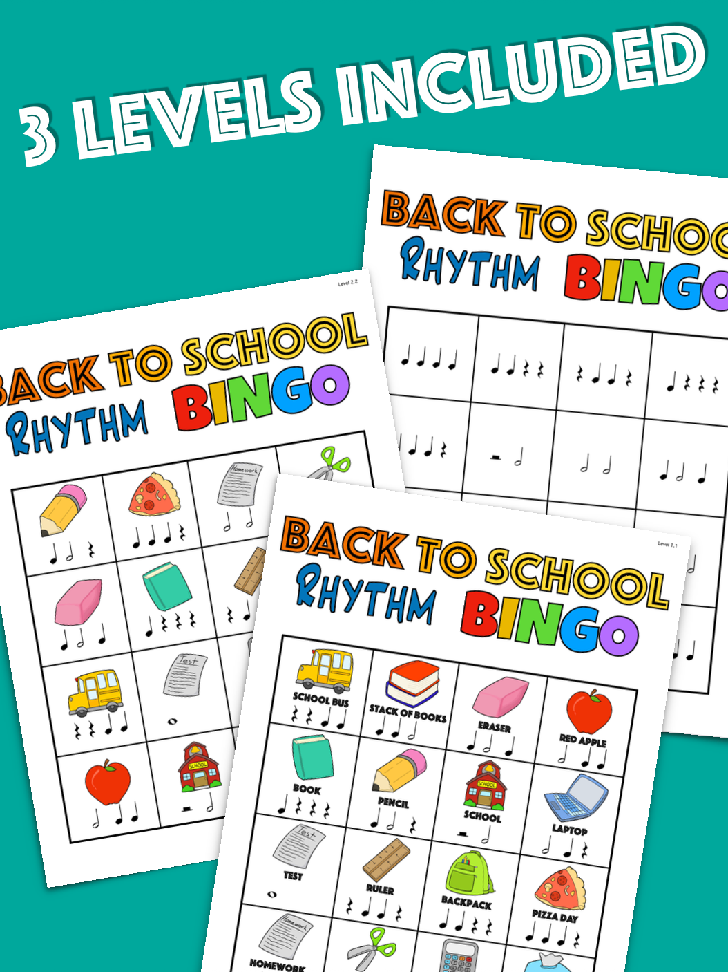 Back to School Rhythm Bingo