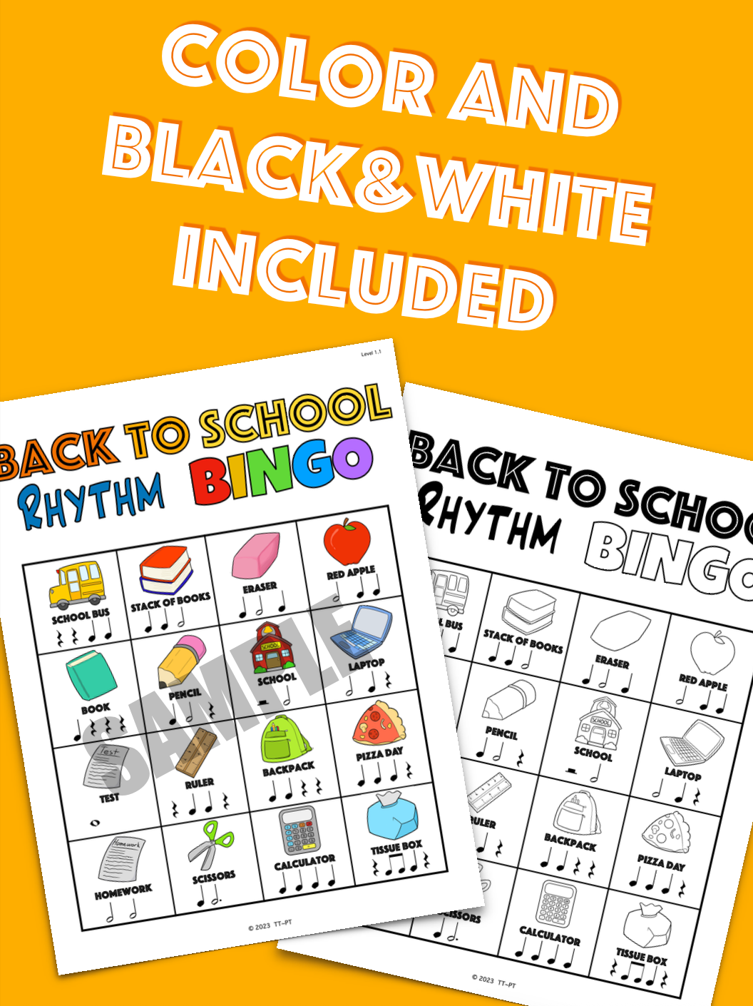 Back to School Rhythm Bingo