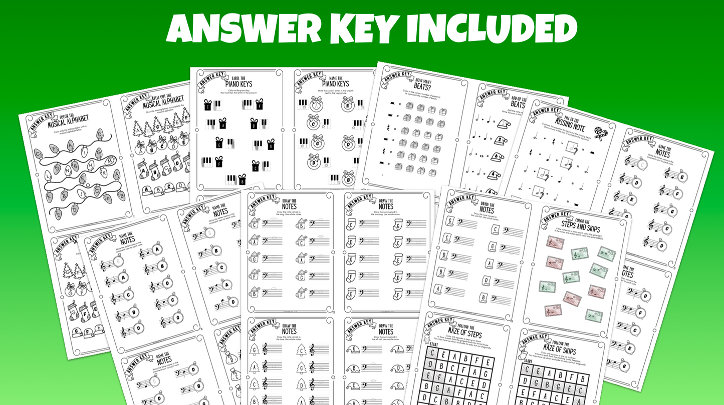 Christmas Music Theory Worksheets