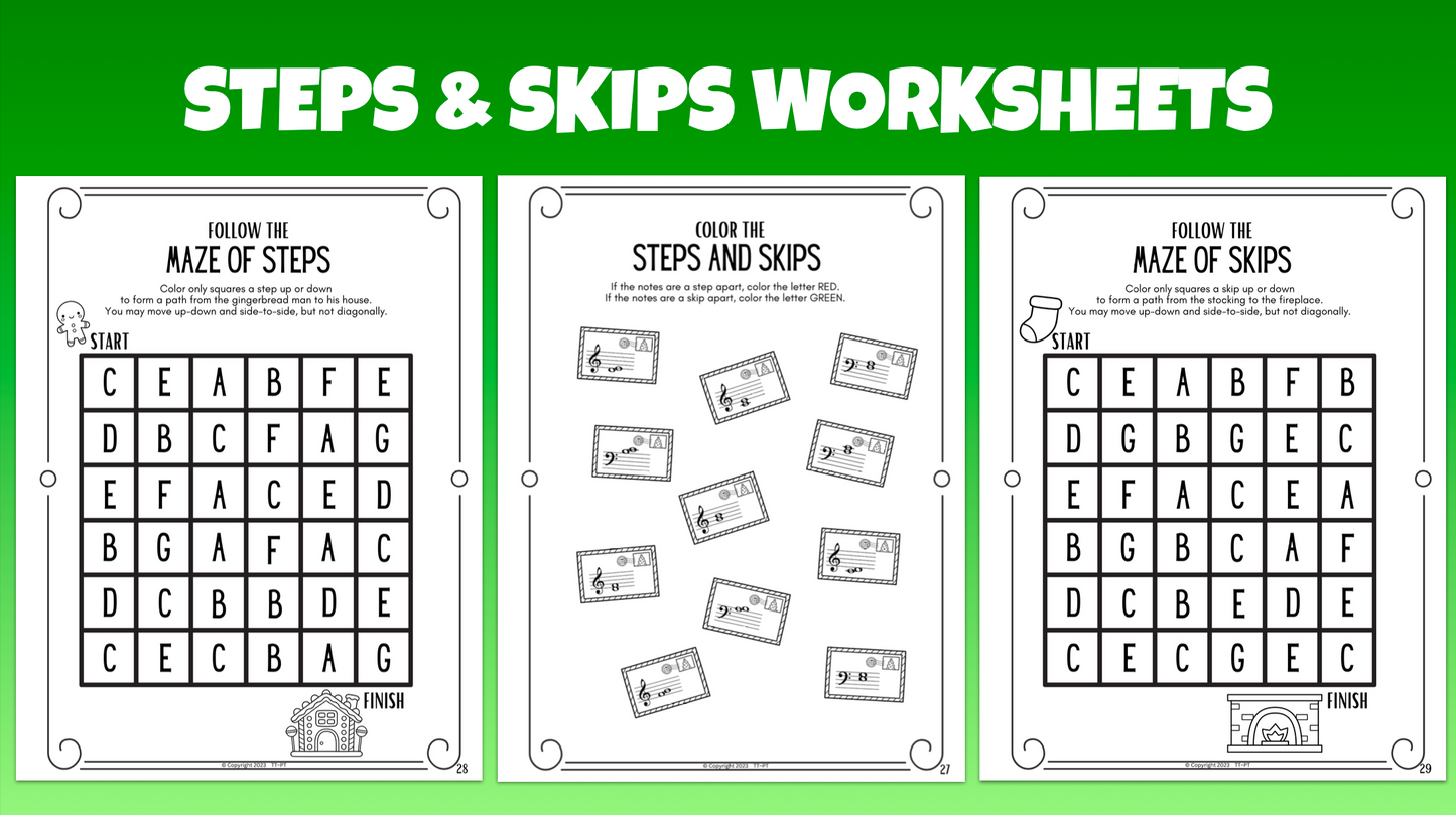 Christmas Music Theory Worksheets