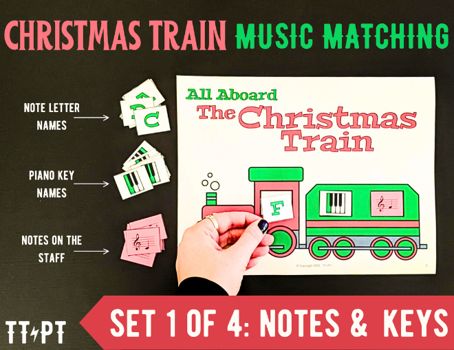 Christmas Train Puzzles Set 1: Notes & Key Names