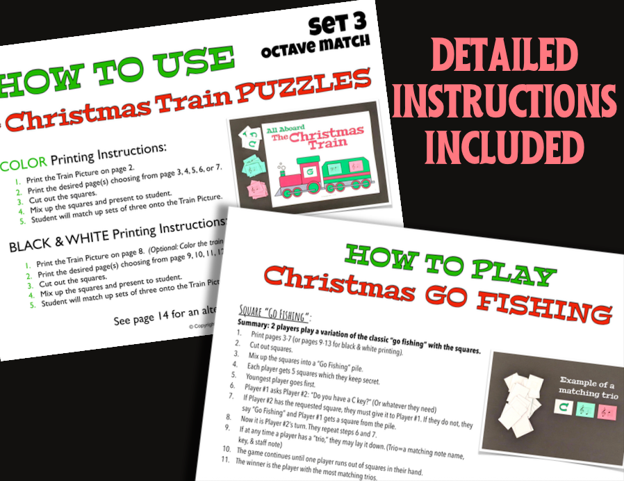 Christmas Train Puzzles Set 3: Note Match