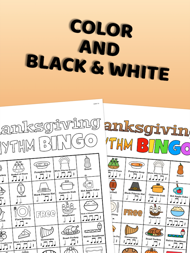 Thanksgiving Rhythm Bingo