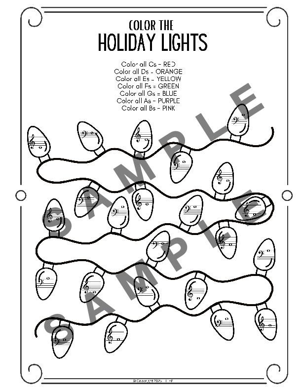All the Lights - Christmas Early Elementary Piano Solo Sheet Music & Activity