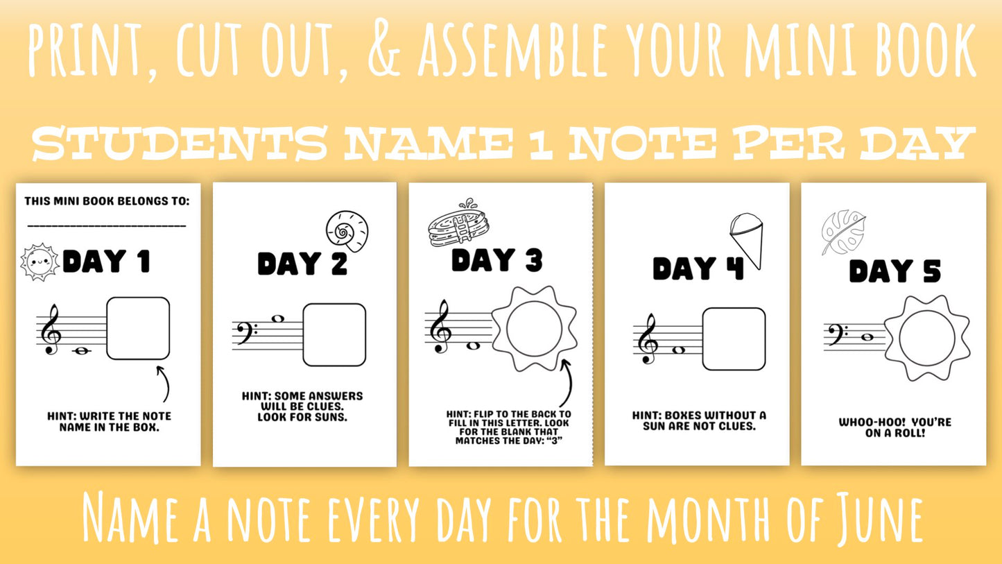 June Note A Day Mini Book