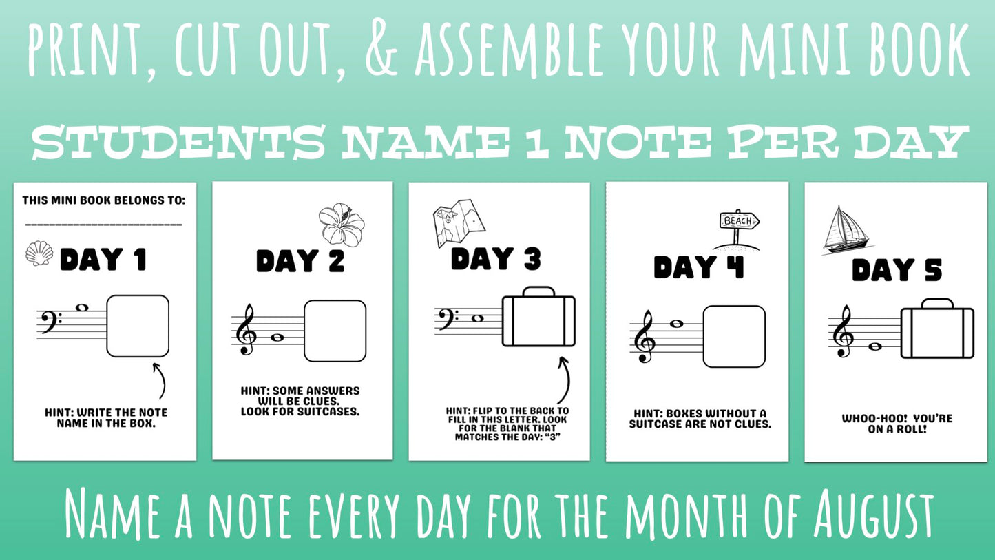 August Note A Day Mini Book