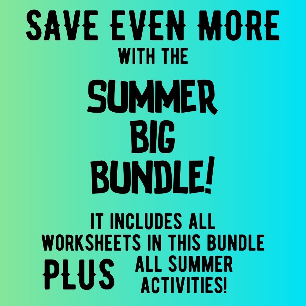 Summer Worksheets Bundle